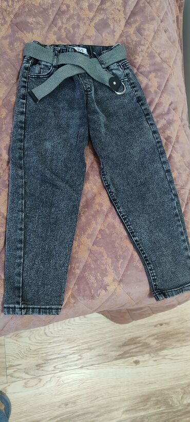 детские лосины для танцев: Uşaq cins şalvarı - Rəng: tünd boz/acid wash effektli - Model: düz
