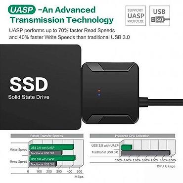laptop charger adapter: SATA NA USB 3.0 5GBPS ADAPTER ZA 2.5 I 3.5 SATA3 HDD SSD | Potpuno — 4