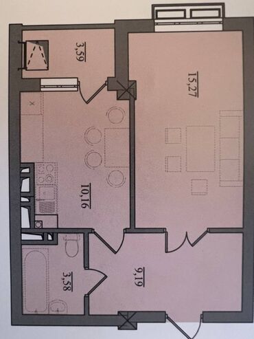 дордой моторс дом: 1 комната, 41 м², Элитка, 9 этаж, ПСО (под самоотделку)