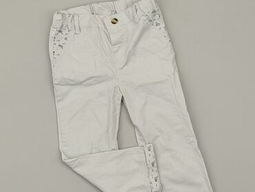 białe spodnie z wysokim stanem: Material trousers, So cute, 2-3 years, 98, condition - Good