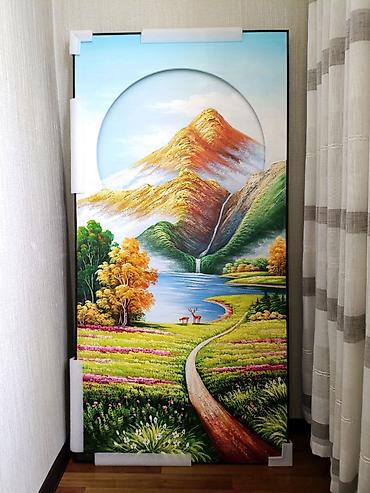 светящие: LED-картина «Горный пейзаж» — современное интерьерное панно с мягкой — 1