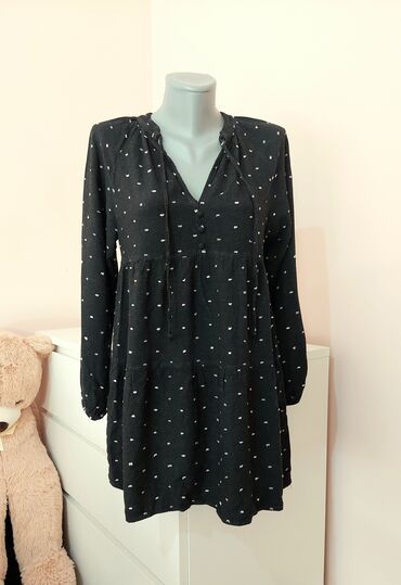 modeli haljina za šivenje: Zara S (EU 36), bоја - Crna, Everyday dress, Dugih rukava