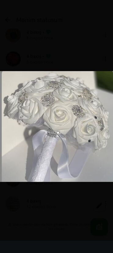 Buket güllər: Məhsul: Zərif dekorativ güllərdən hazırlanmış buketlər - Material — 10