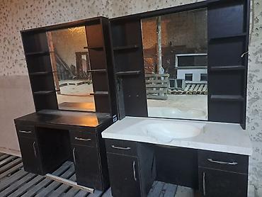 Salon, tibbi mebel: Salon üçün iki ədəd mebel stendi - Model: Güzgülü iş stansiyası dəsti — 3