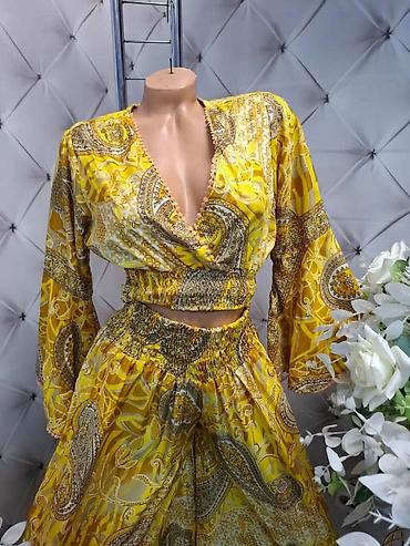 essence stvari: Dvodijelni ženski komplet – top i široke pantalone - Materijal — 4