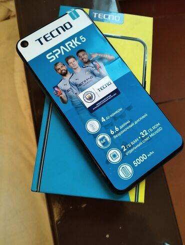 redmi turbo 4 pro qiymeti: Tecno Spark 5, 32 ГБ, цвет - Голубой, Отпечаток пальца