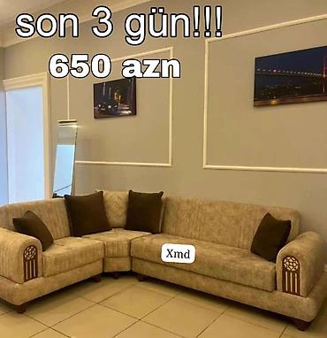 ev gulleri ve adları: Künc divan dəsti - Rəng: bej tonlarında, teksturalı parça - Künc — 1