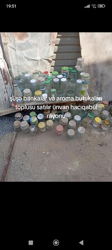 бак для воды купить в баку: Şüşə bankalar və aroma butulkaları toplusu. Topluda müxtəlif ölçü və — 1