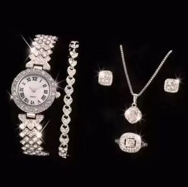 Setovi nakita: Set: Minđuše, Narukvica, Ogrlica, Materijal: Hirurški čelik — 8