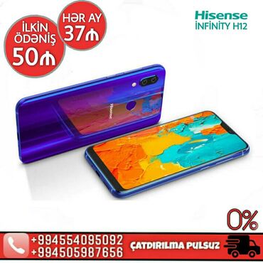 general mobile 5 plus - Azərbaycan: Hisense infinity H12 4/32GB blue markalı smartfon FAİZSİZ kreditlə