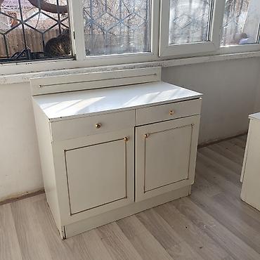мебельный щит: Тумба для вещей и одежды, Б/у, С зеркалом, ЛДСП, Самовывоз, цвет - Белый — 4