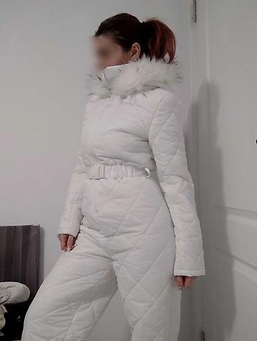 Ski jakne: Ženski zimski skijaški kombinezon(skafander) – beli, prošiven — 14