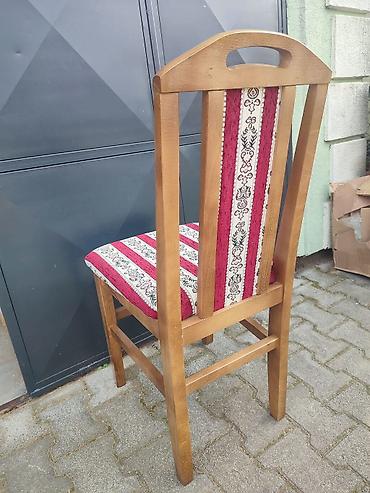 Stolice: Drvena trpezarijska stolica sa naslonom - Konstrukcija: masivno drvo — 4