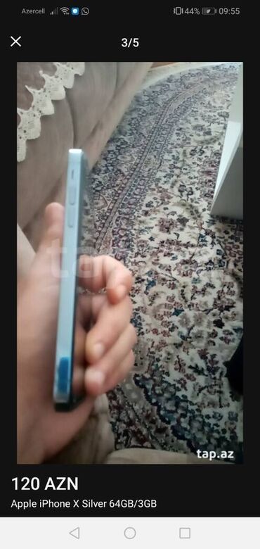 IPhone X, 64 GB, Natural Titanium, Qırıq
