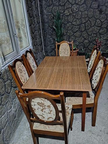 Masa dəsti – 6 stul + stol - Qiymət: 90 AZN - Yerləşmə: Biləcəri, 952