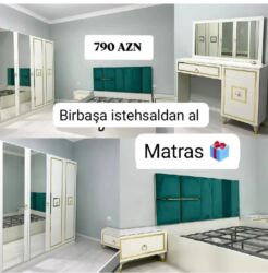 Yataq otağı dəstləri: 2 təknəfərlik çarpayı, Dolab, Tumba, 2 tumba, Azərbaycan, Yeni — 17