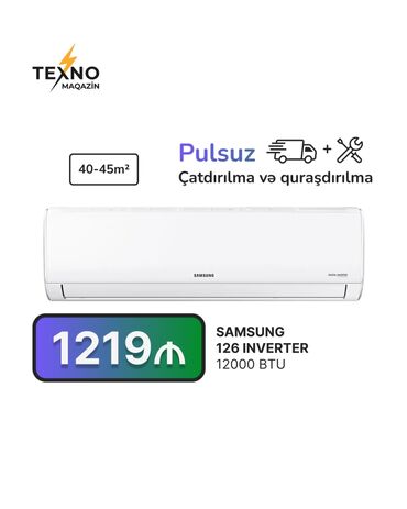 Kondisioner Samsung, 40-45 kv. m, Split sistem, Kredit yoxdur, Pulsuz quraşdırılma