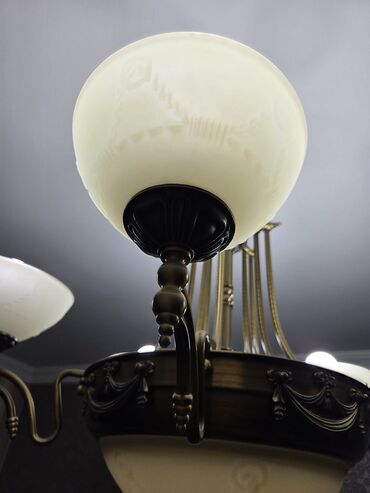 asma isiqlar: Çılçıraq, 7 lampa, Metal