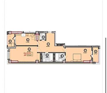 Продажа квартир: 2 комнаты, 87 м², Асанбай мкр Элитка, 8 этаж, ПСО (под самоотделку) — 1