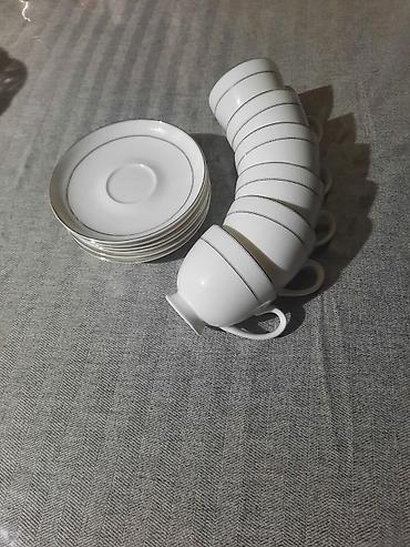 Qab-qacaq və mətbəx ləvazimatları: Çay dəsti, rəng - Ağ, Farfor, Türkiyə — 4