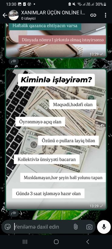 Marketinq, Reklam və PR: Marketoloq tələb olunur, Onlayn iş, 30-45 yaş, Təcrübəsiz
