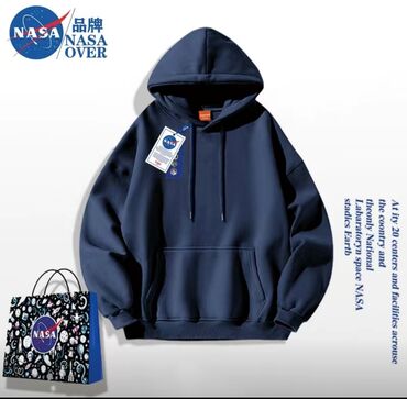 мужские толстовки: Хужи от Фирмы NASA over 100% качество.Размер XL.Цвет Синий.Высшее