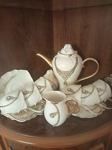 Çay dəsti, rəng - Ağ, Farfor