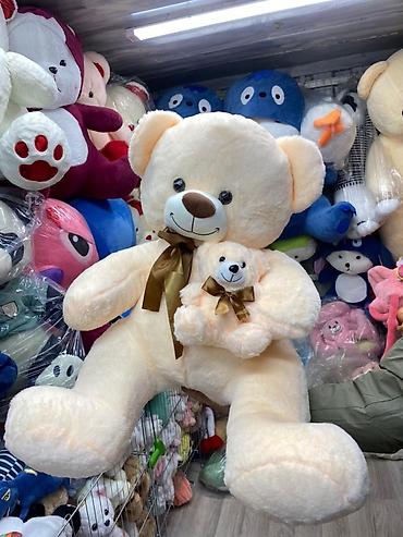 Подарки и сувениры: Мягкие игрушки плюшевые — ассортимент - Большой бежевый медведь с — 10