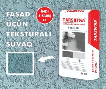 Digər tikinti materialları: " TARSOFKA " Şaxta və İstiyə davamlı Tekstura yaradan məhsuldur