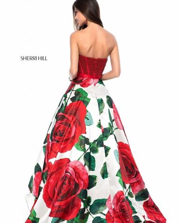 красное платье: Вечернее платье, Длинная модель, Без рукавов, Камни, M (EU 38), L (EU 40)