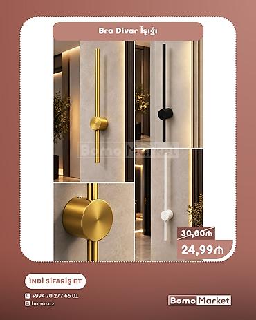 Bra divar işığı – minimalist və müasir dizayn. - Forma: Şaquli lalafo.az -da Bra divar işığı – minimalist və müasir dizayn. - Forma: Şaquli