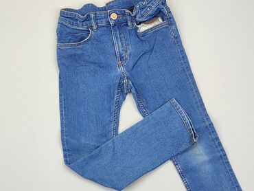 legginsy imitujące jeans: Spodnie jeansowe, 8 lat, 128, stan - Bardzo dobry
