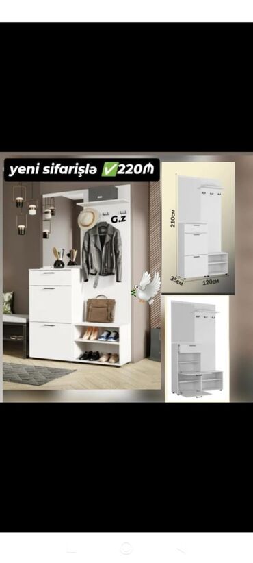 Masa və oturacaq dəstləri: Yeni, Düz dolab, Dəhliz dolabı