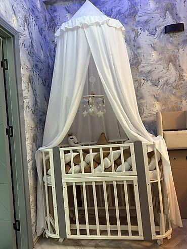 beşiy: Uşaq beşiyi – baldaxlı komplekt 🍼 Incanto Mio model — Transformer — 1