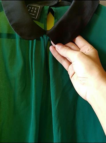 hm farmerice: Zelena šifon kosulja sa crnim detaljima - Brend: Access Fashion — 3