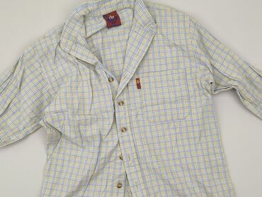 koszula asymetryczna biała: Shirt 10 years, condition - Good, pattern - Cell, color - Yellow