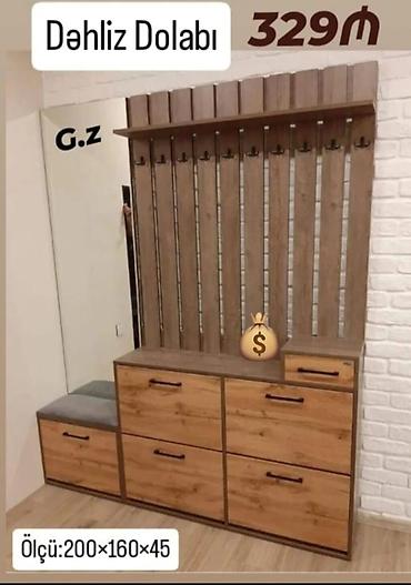 şifoner: Dəhliz dolabı – ölçü: 200×160×45 sm - Praktik giriş mebeli: asılqanlı — 1