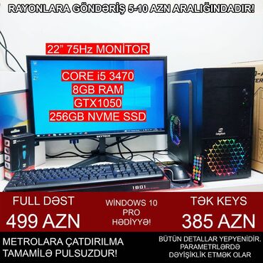 Masaüstü kompüterlər və iş stansiyaları: Oyun üçün Kompüter "RGB Legion Core i5 3470 GTX1050 2GB 256GB NVME” — 1