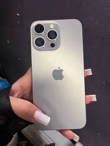 Apple iPhone: IPhone 15 Pro Max, 256 GB, Natural Titanium, Zəmanət, Barmaq izi, Face ID