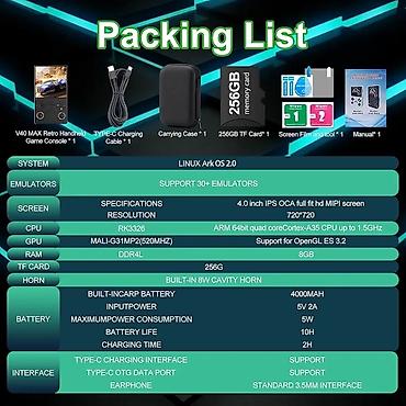 steam deck oled: Новая портативная игровая консоль RegiisJoy V40 Max 2025 года, 256Gb — 7