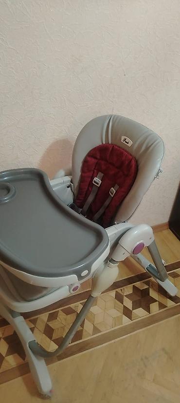 Yemək masaları, oturacaqları: Uşaq yemək stulu – Pouch brendi - Rənglər: boz/gümüşü gövdə, tünd — 2