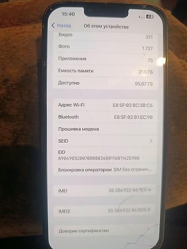 Мобильные телефоны и аксессуары: IPhone 13 Pro Max, 256 ГБ, модель MNCA3LL/A, iOS 18.3 Основные — 4