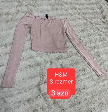 Futbolka və maykalar: Qadın köynək/top dəsti 1) Zara lilac rəngli qısa top - V şəkilli — 3