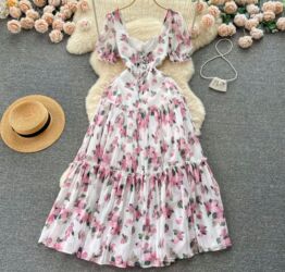 женское платье из вельвета: Күнүмдүк көйнөк, Жай, Узун модель, Шифон, S