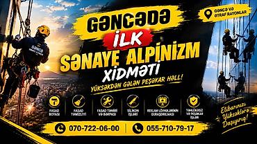 tikinti işi: Gəncədə ilk sənaye alpinizm xidməti Yüksəklikdə təhlükəsiz və peşəkar — 1