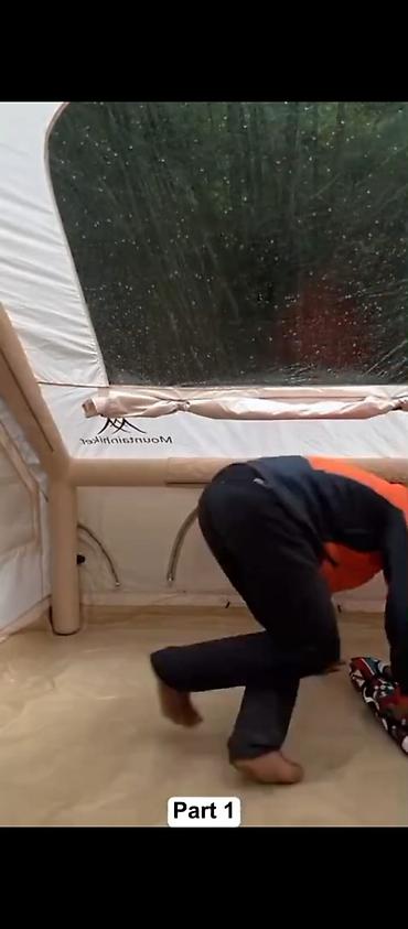 Şişmə karkaslı, tam suya davamlı kamp çadırı - Növ: şişmə dirəkli