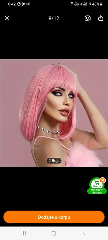 Perike i klipse: Kratka bob perika sa šiškama, dizajnirana da pruži prirodan izgled i — 5