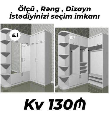 вешалка шкаф: Yeni, 4 qapılı Düz dolab, Şifonyer
