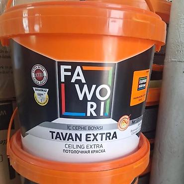 titanium dioxide: Водоэмульсионная краска, Fawori, Для потолка, цвет - Белый, 18 кг, Матовая, Высокоукрывистая, Турция — 1