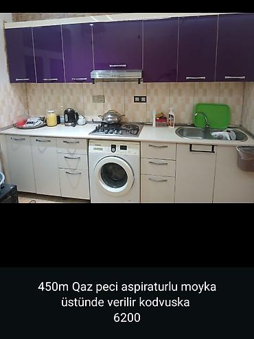 soba mebel ici: Mətbəx mebeli dəsti – 4,5 m (450 sm) - Üst və alt dolablar: parlaq — 1
